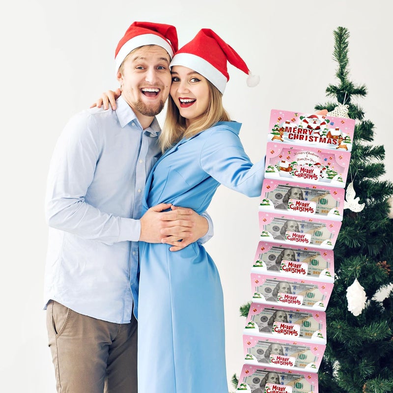 XiaosRen Pink Christmas Envelope Money Holder with 10 Slots, Surprise Cash Gift Card Holders for Men Women Girls Boys Xmas Party Supplies. - Image 3